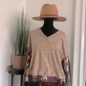 Boutique Faux Wrap Top- L